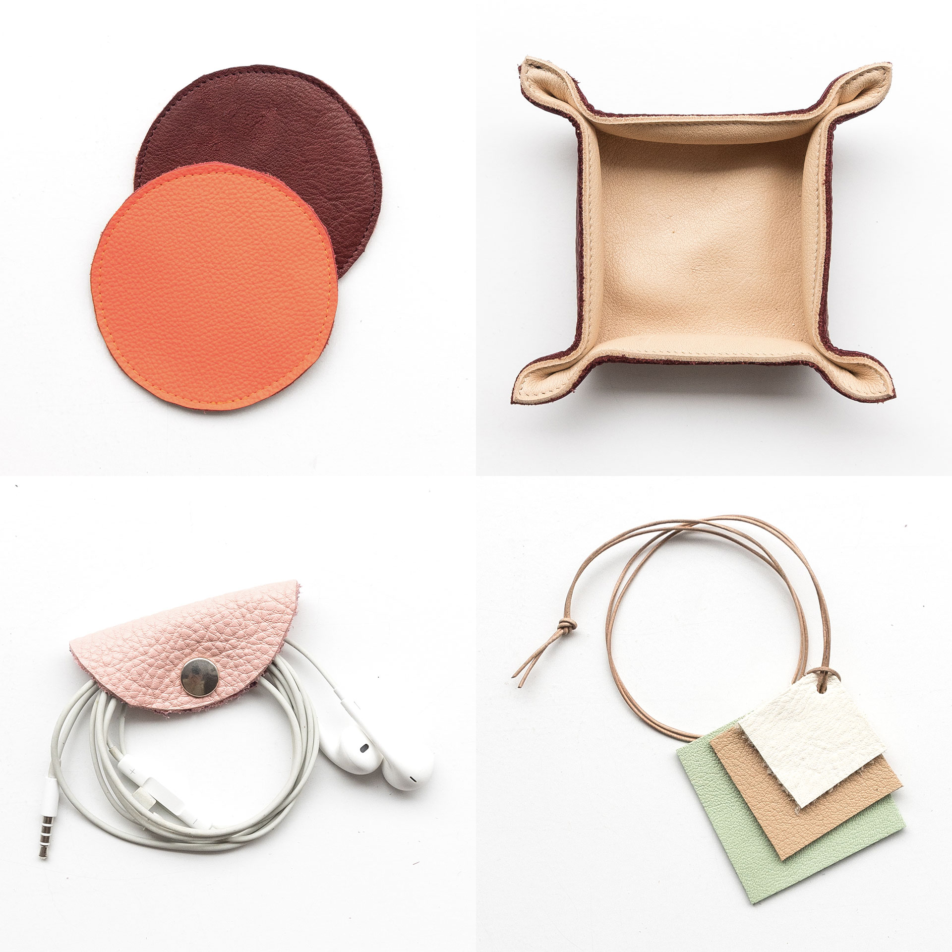 DIY Bastelkit verschiedene Projektideen wie Aufbewahrungsschale, Kopfhörerordner, Untersetzer und Schmuckkette