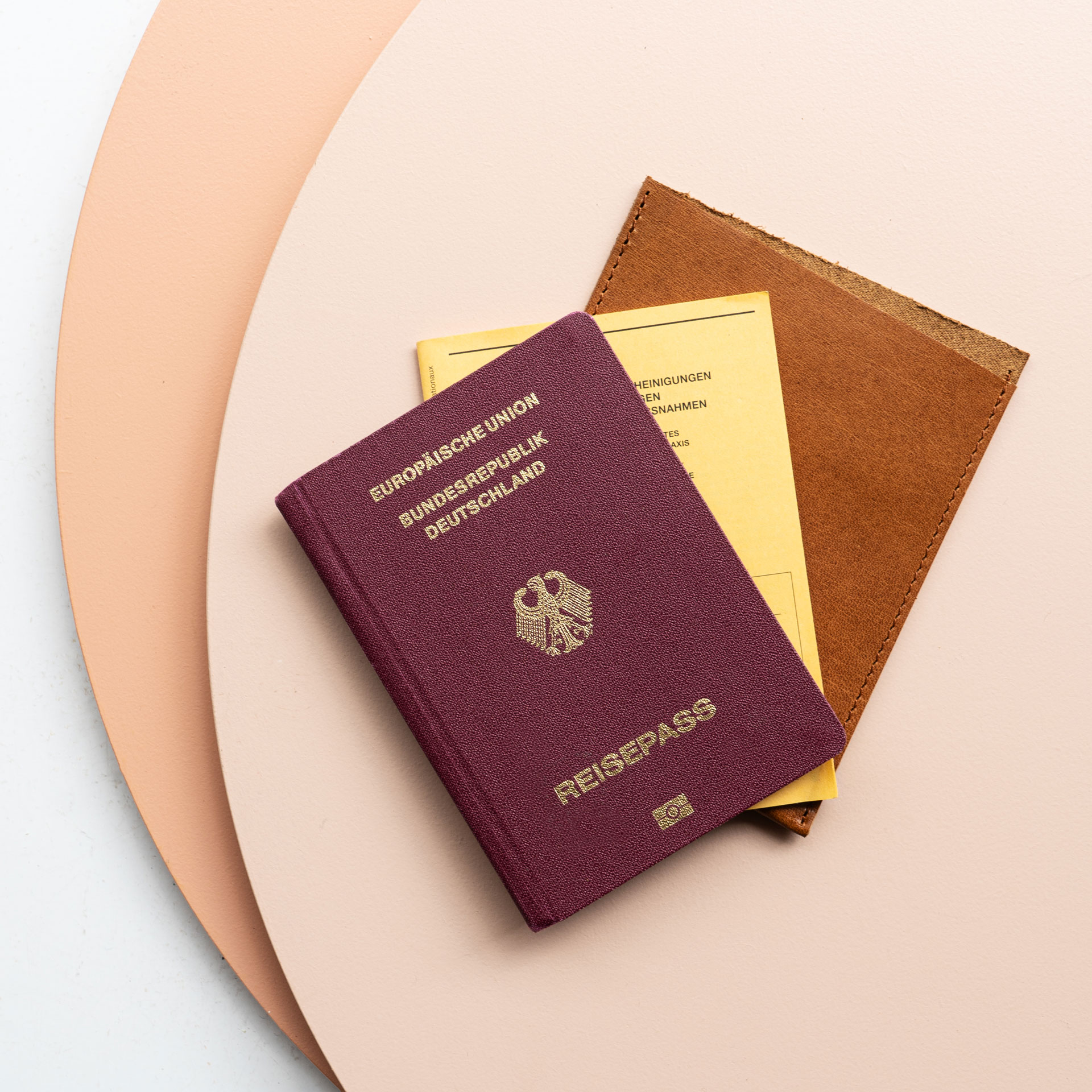 Impfpasshülle PIK in Cognac geölt.