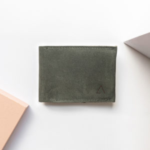 Minimalistisches Portemonnaie OLI SMALL aus Naturleder in Steingrau