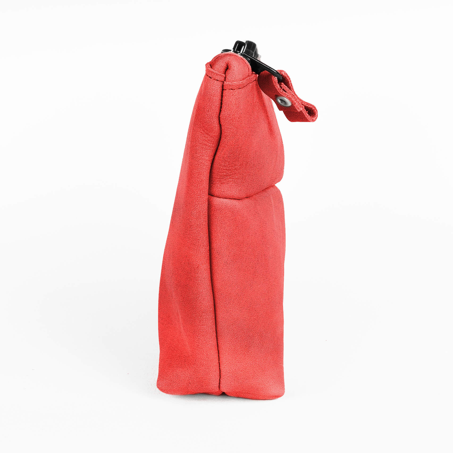 Utensilientasche Pouch FRA aus nachhaltigem Naturleder in Rot Seitenansicht