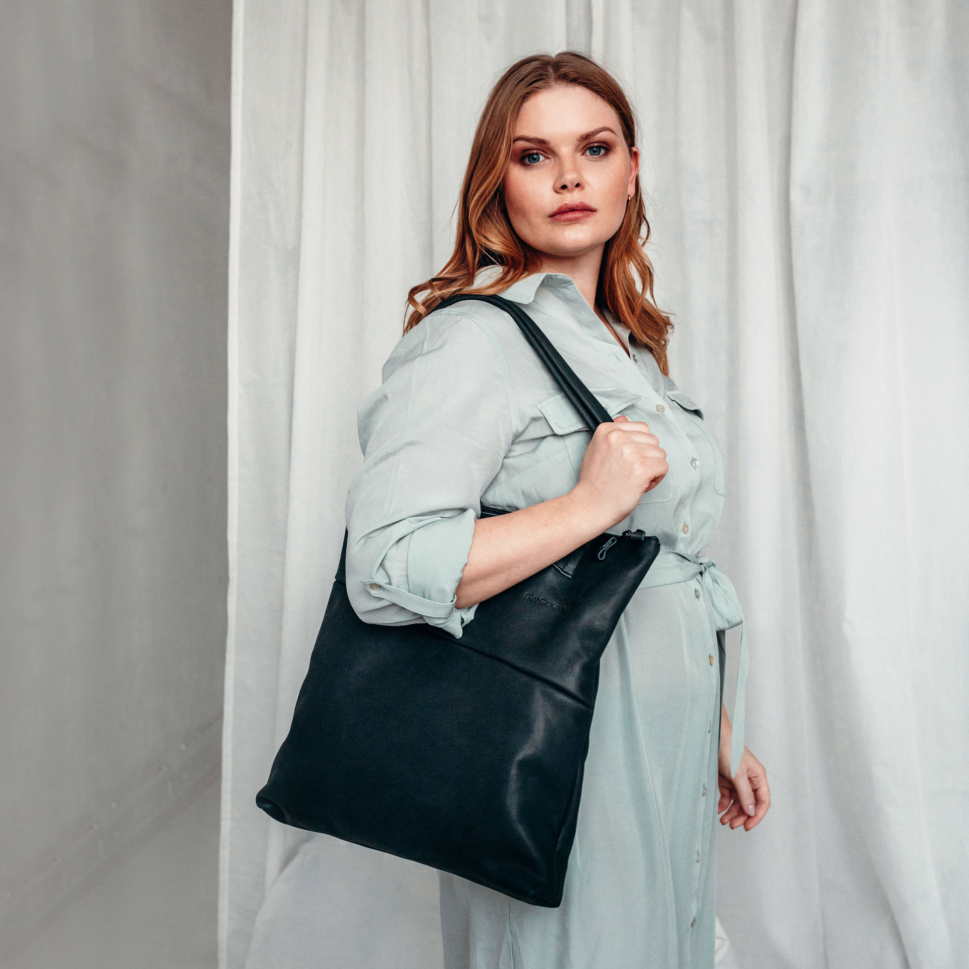 Shopper Fia in kohle aus nachhaltigem Naturleder