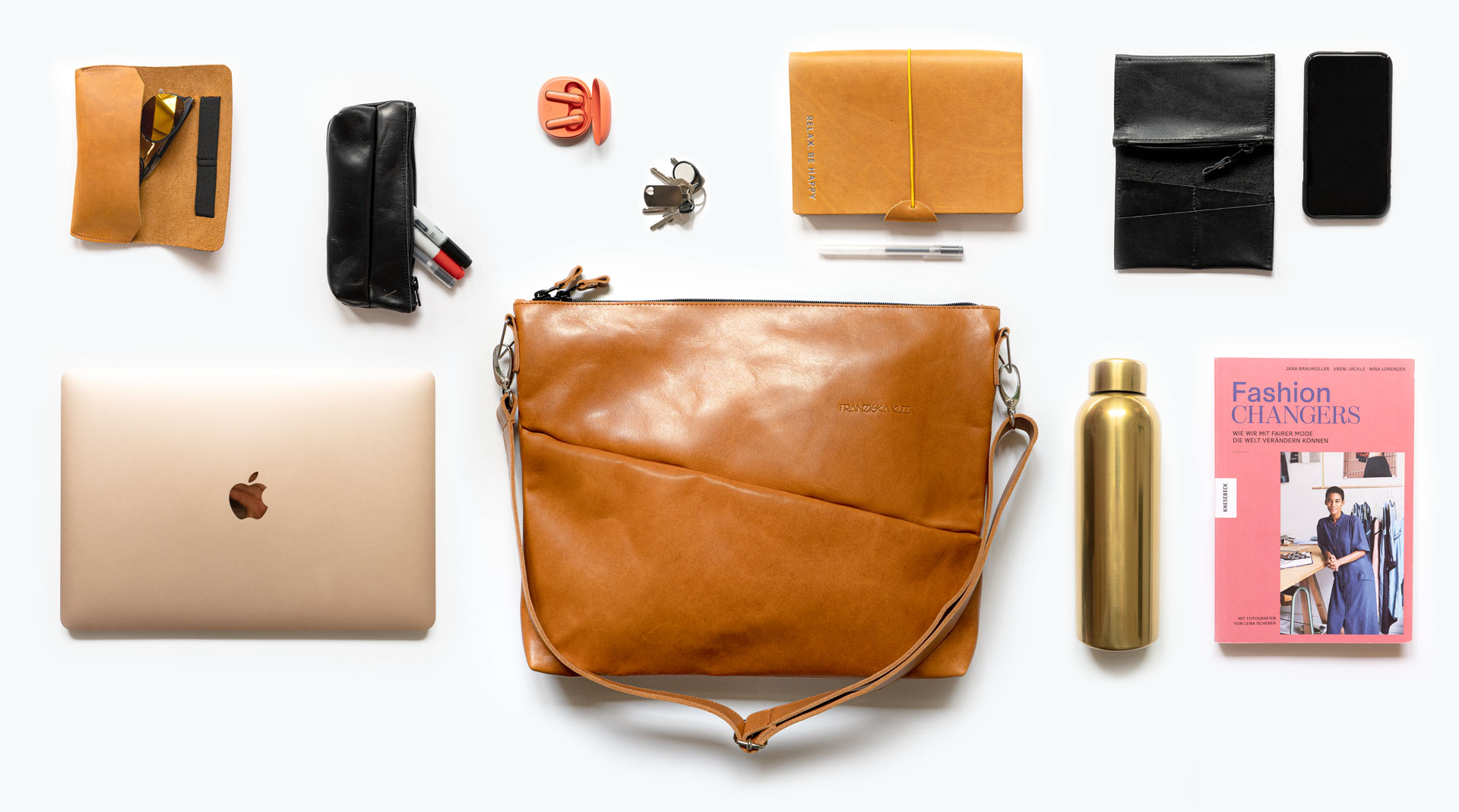 Vom 13-Zoll Laptop bis zur Brotdose schluckt Umhängetasche ANA all die Dinge, die dir im Alltag wichtig sind.